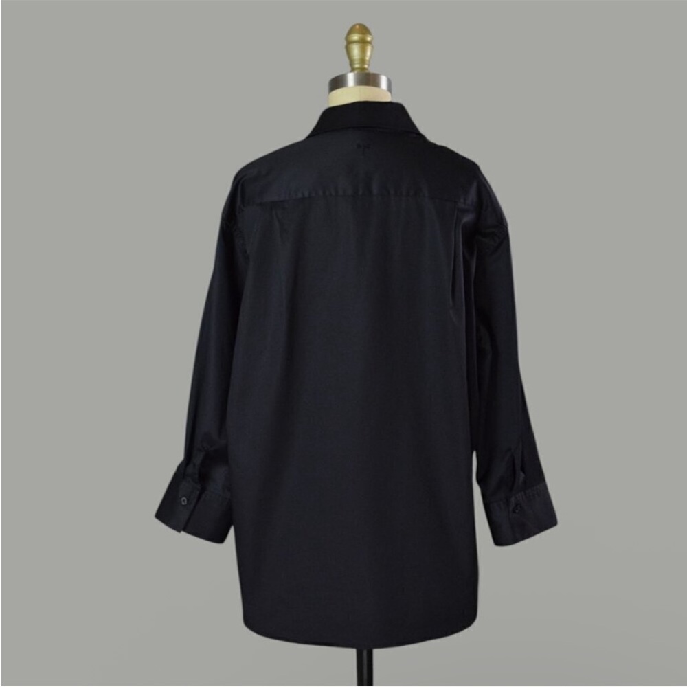 TYLER BOE BLACK COTTON LONG SLEEVE TUNIC BLOUSE